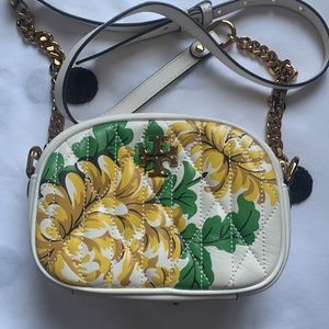 Tory Burch Kira chevron floral camera bag